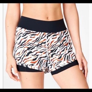 Fabletics Tiger Stripped Athletic Shorts